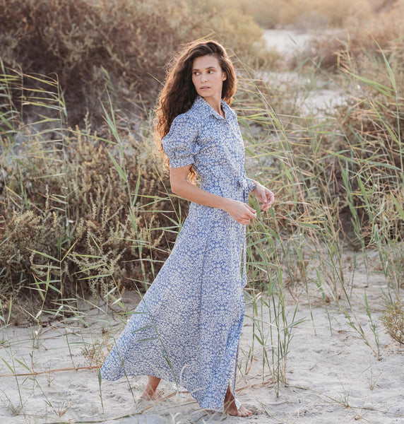 nursing beach dress Tie Back Bow Nursing Dress - Floral Sunset
